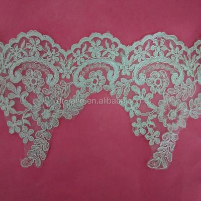 China Sustainable African Tied Lace Trim, Tied Border Lace for sale