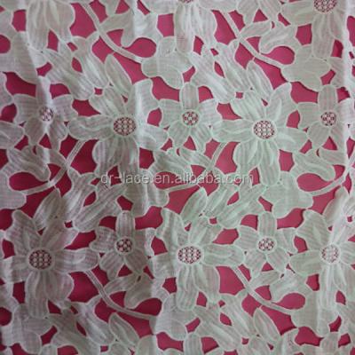 China Large Viable Milk Flower Interesting Dress Decoration Silk Lace Fabric In Dubai for sale