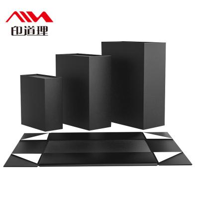 China Recyclable Custom Logo Premium Luxury Black Cardboard Paper Gift Wig Hair Extension Packaging Box for sale