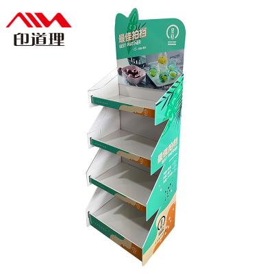 China Recyclable Custom Floor Cardboard Display Advertising Rack Corrugated Floor POS Paper Display Stand For Electronic Products for sale