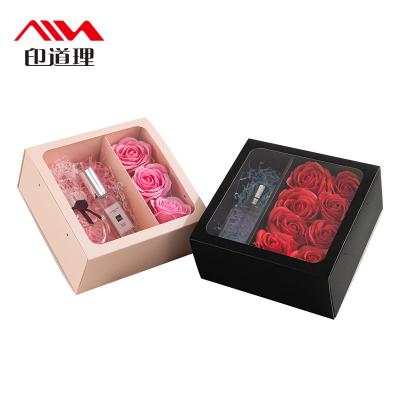 China Manufacturer Wholesale Recyclable Rose Gift Box Flower Packaging Chocolate Mousse Flower Box for sale