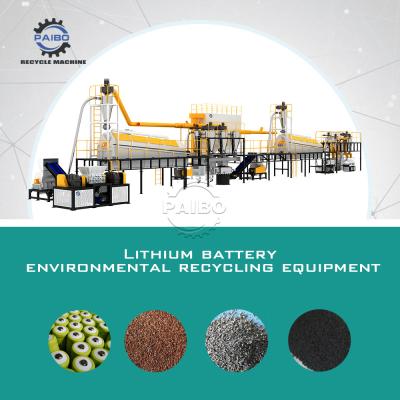 China 2025 Fabrieksprijs Schroot Ev Auto Lithium Ion Battery Recycle Waste Lithium Ion Battery Recycling Plant Met Shredder Te koop