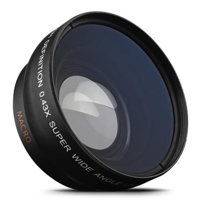 China alloy & Professional 58mm 0.43x 0.45x HD Optical Glass Super Wide Angle Lens With Macro Lens For Canon Nikon for sale