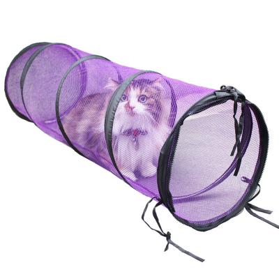 China Hot Selling Interactive Toys Cat Polyester Colorful Collapsible Tunnel Play Viable Pet Props for sale