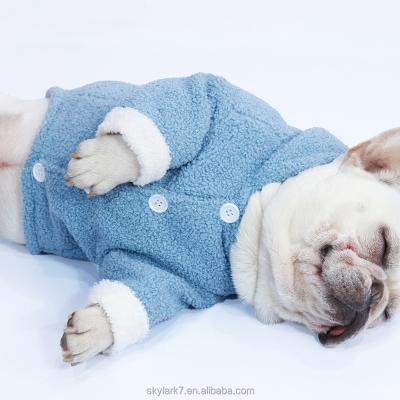 China Sustainable winter plus plush keep warm dog clothes fall new winter pet pajamas, matching pet pajamas for sale