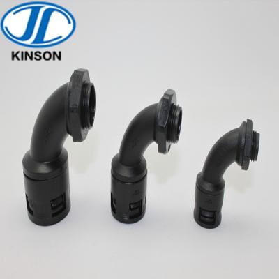 China 90 Angle PA6 Elbow Rubber Plastic Connector For Electrical Pipe for sale