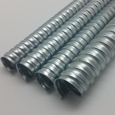 China Flexibility Outdoor Gloss JS 15mm Galvanized Flexible Metal Conduit Steel Corrugated Pipe / Snake Pipe for sale