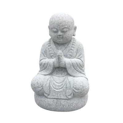 China Chinese Stone Carving Small Monk Temple Figures Granite Stone Carving for sale