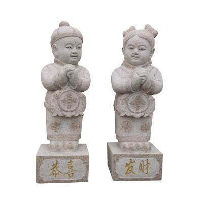 China Chinese Stone Carving Stone Kids Granite Gate Kids Sculpture for sale