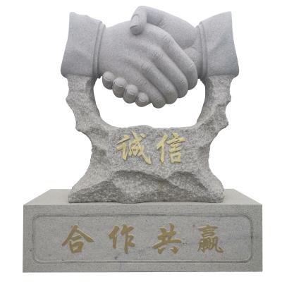 China Various Chinese Promotional Goods Using Landscape Sculpture Granite Handshake Sculpture for sale