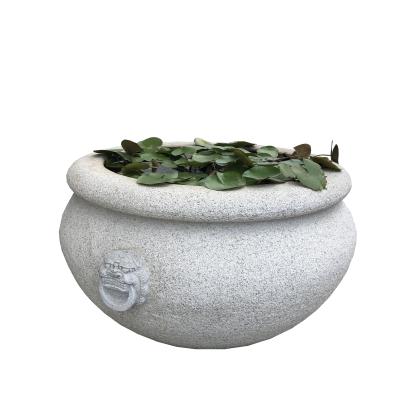 China Chinese Handmade Stone Flowerpot Indoor Outdoor Decorative Stone Flower Pots, Hand Carving Garden Stone Flower Pots for sale