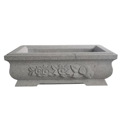 China Modern Natural Stone Garden Landscape Tree Planter Pots Large Granite Bonsai Tree Rolls Flower Potted Plants Stone Carving Planters for sale