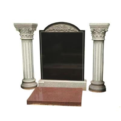 China Western high quality black gules art marble monument and high polished granite tombstone for custom headstone for sale