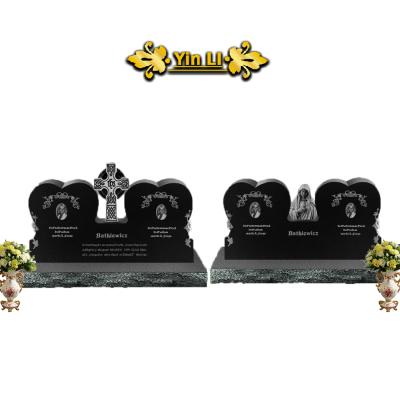 China Modern Design Custom Wholesale Monument Cemetery Headstone Cross Vase and European and American Angel Cornerstone Headstone for sale