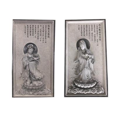 China Chinese maker hand carved ancient stone Buddha relief stone temple bluestone garden relief hall ancestral relief wall for sale