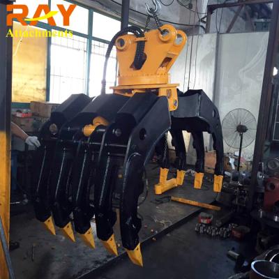 China High Efficiency Hydraulic Grapple Wood For Excavator Grab Bucket Attachment for sale