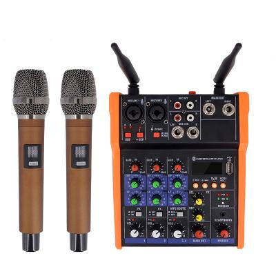 China Economical poratble multifunctional portable audio mixer with wireless microphone for church karaoke speech recording for sale