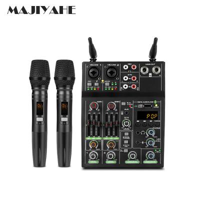 China Power Mixer Factory Price Lightweight Professional Digital Audio Mixer with Wireless Microphone for Karaoke Home Party DJ Controller for sale