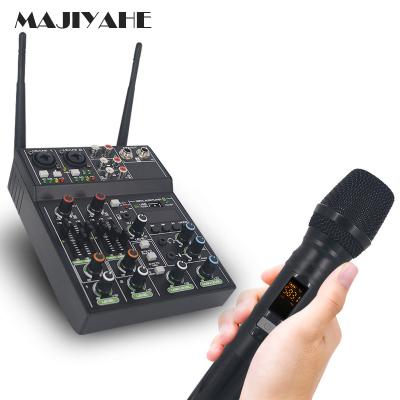 China Professional used audio equipment mixer professional with metal wireless microphone for sound cards and live streaming audio mixers for sale