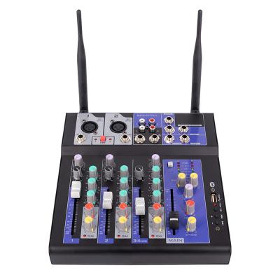 China Sound Canceling Factory Customization USB 4 Channel Mixer Audio Digital Mixer Audio Console With Microphone for sale