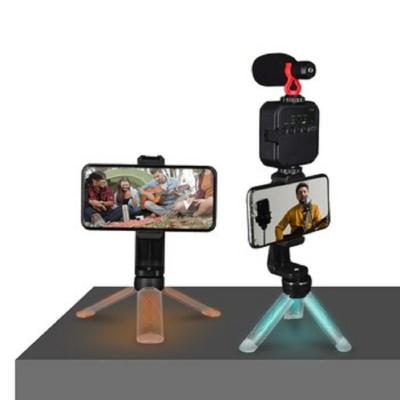 China PORTABLE RGB Light Effect Tripod For MINI Small Video Recording Camera Smartphone Camera Stand Tripod For Mobile Phone With Clip for sale