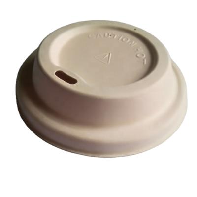 China Non Spill 80mm Biodegradable Compostable High Quality Disposable Bagasse Coffee Cup Lid 90mm for sale