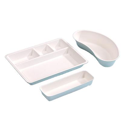 China CLASSIC New Product Biodegradable 2022 Sugarcane Bagasse 4 Compartment Tray For Medical Tool for sale