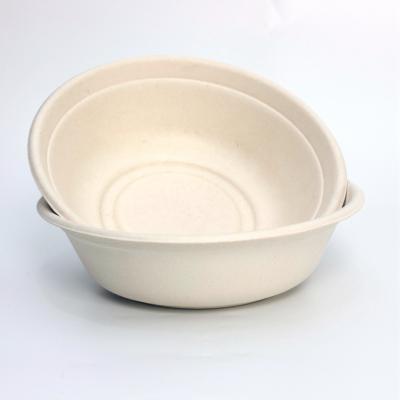 China Disposable Paper Pulp 1000ml Salad Container Disposable Biodegradable Bowl for sale