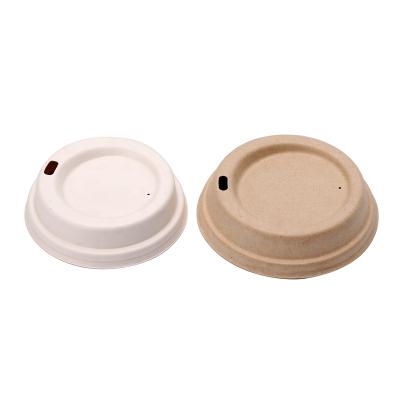 China Hot Sell Paper Viable Manufacturer Biodegradable Disposable Custom Style Food White Pulp Coffee Cover Cup Lids Sugar Cane Bagasse for sale