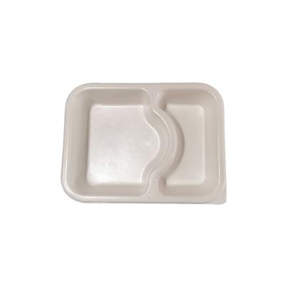 China CPE Modern Layering Disposable Dishware for Nursing Home Biodegradable Sugarcane Bagasse Dish for sale