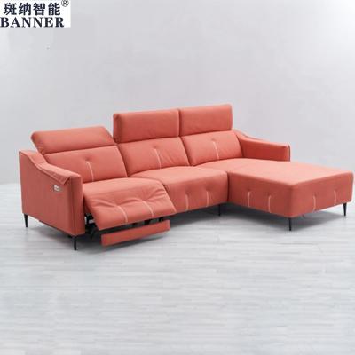 China BN Minimalist Living Room Combination Fabric Electric Control Sofa L-Shaped Chaise Lounge Recliner Functional Sofa for sale