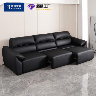 China BN Italian Minimalist High Back Elephant Leather Ear Functional Sofa Modern Top Layer Cowhide Electric Sofa Bed for sale