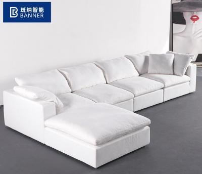 China BN Italian Furniture Large Seat Deep Fabric Sofa Sailboat Living Room Corner Sofa for sale