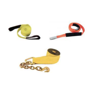 China Good Quality Heavy Duty Two Strap Winch Strap Cargo Lashing Chain Tow Strap Winch Strap Belts Anchor for sale