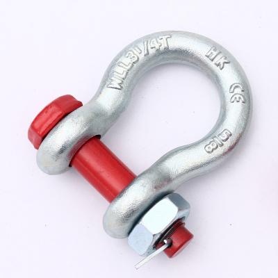 China G2130 G2130 Heavy Duty Forged Steel Galvanized Bow Form Marine Safety Forelock Lifting Sling Tow Shackle for sale