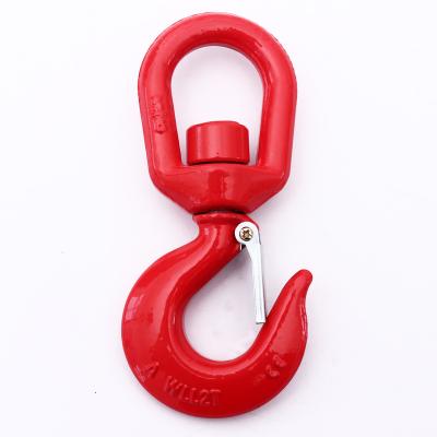 China Heavy industry source factory 322A 322C alloy carbon steel forged swivel crane lifting hook with safety lock for sale