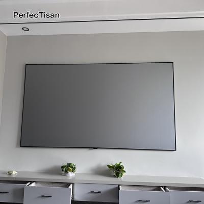 China 4K 8K 3D Home Cinema PerfecTisan 150 Inch Big Size Black Diamond Home Cinema Projector Screens Long Throw Wall Mounted ALR Projector Screen for sale