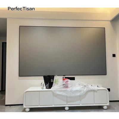 China 4K 8K 3D home theater PerfecTisan long 4K 8K 3D home theater PerfecTisan jet projection screen fixed frame ust ALR screen gain 1.3 black diamond coating for sale