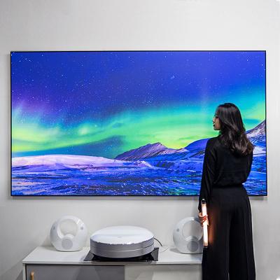 China 4K HD Projection Screen PerfecTisan 4k Hard Screen 100 Inch Black Door Optical Structure Ultra Short Throw Laser Projection Screen For 2000 Lumens Or More for sale