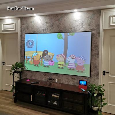 China PerfecTisan Moisture-proof 150 Inch Fix Frame Projector Screen 4K HD ALR Short/Long Throw Projection Screen For Home Theater for sale