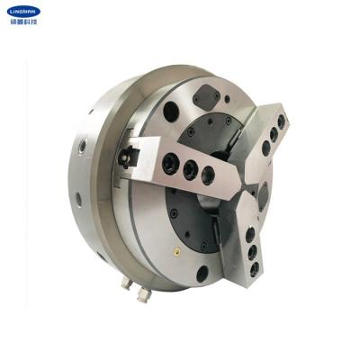 China Front Mount Chuck With Three Steel High Speed ​​Pneumatic Jaws For CNC Machine for sale