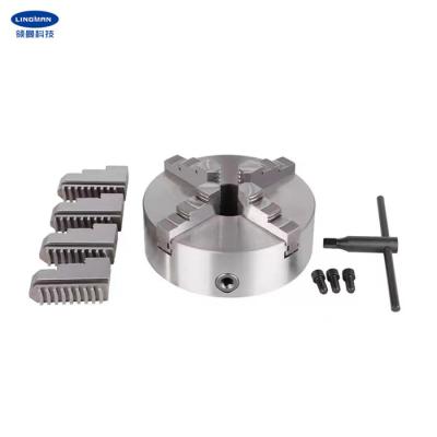 China CNC lathe machine through hole 4/6/8 inch 4 jaw self-centering manual chuck for CNC lathe machine for sale