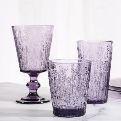 China Wholesale Samlife Custom Glass Tumblers Embossed Color Drinking Water Glass Tumblers for sale