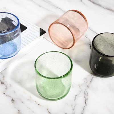 China Novelty Samlife Nordic Unique Hand Crystal Colored Bubble Drinking Glasses Luxury Custom Made Blown With Bubbles for sale