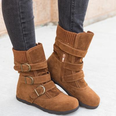 China Latest Fashion Anti-slippery Women Plus Design High Quality One Size Ankle Boots Warm Comfortable Women Boots for sale