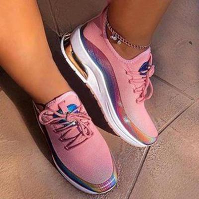 China 2020 New Women Mesh Ladies Lace Up Vulcanized Flat Sneaker PDEP 2020 Breathable Shoes Casual Breathable Walking Shoes for sale