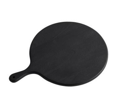 China Chinese Widely Used Shende Round Black Acacia Wood Pizza Plate for sale