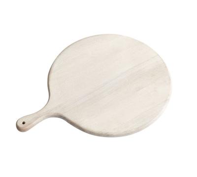 China Chinese White Washed Shende Finish Round Acacia Wood Pizza Paddle for sale