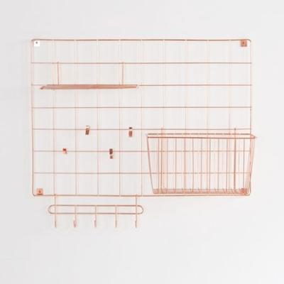 China Simple Custom Grid Photo Wall Wire Mesh Workspace Memo Board Metal Grid for sale