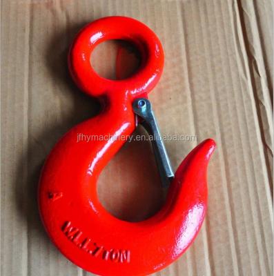 China Crane Metal Hook Forging Swivel G80 Eye Latch Snap Carabiner Rigging Hook for sale